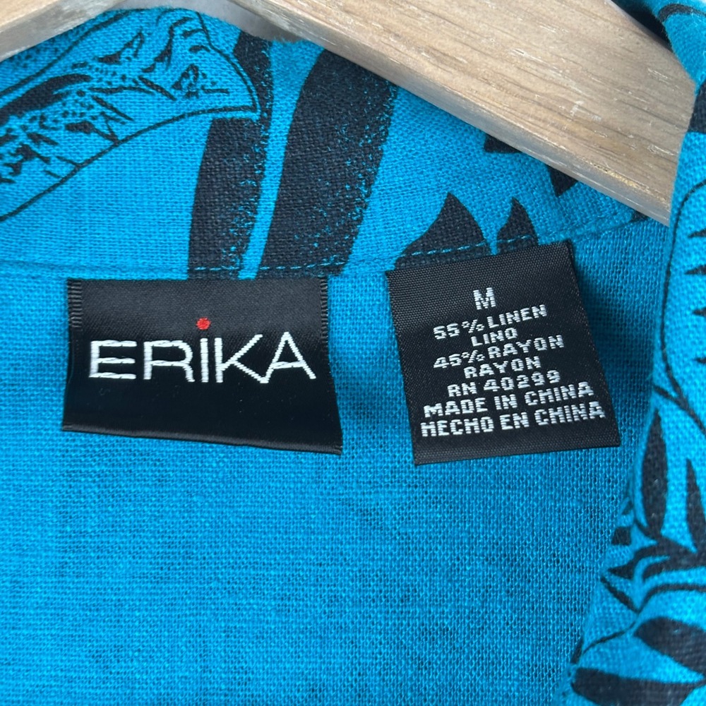 Erika Linen Blend Shirt Womens M Sleeveless Button Up - Picture 5 of 9